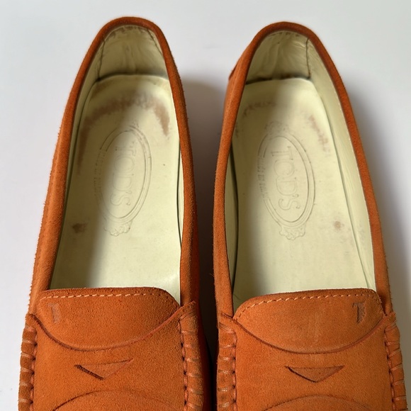 Tod’s orange Suede Loafers size 37.5 - Picture 11 of 16